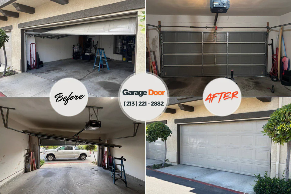 Before and after: garage door repair Somerdale, NJ